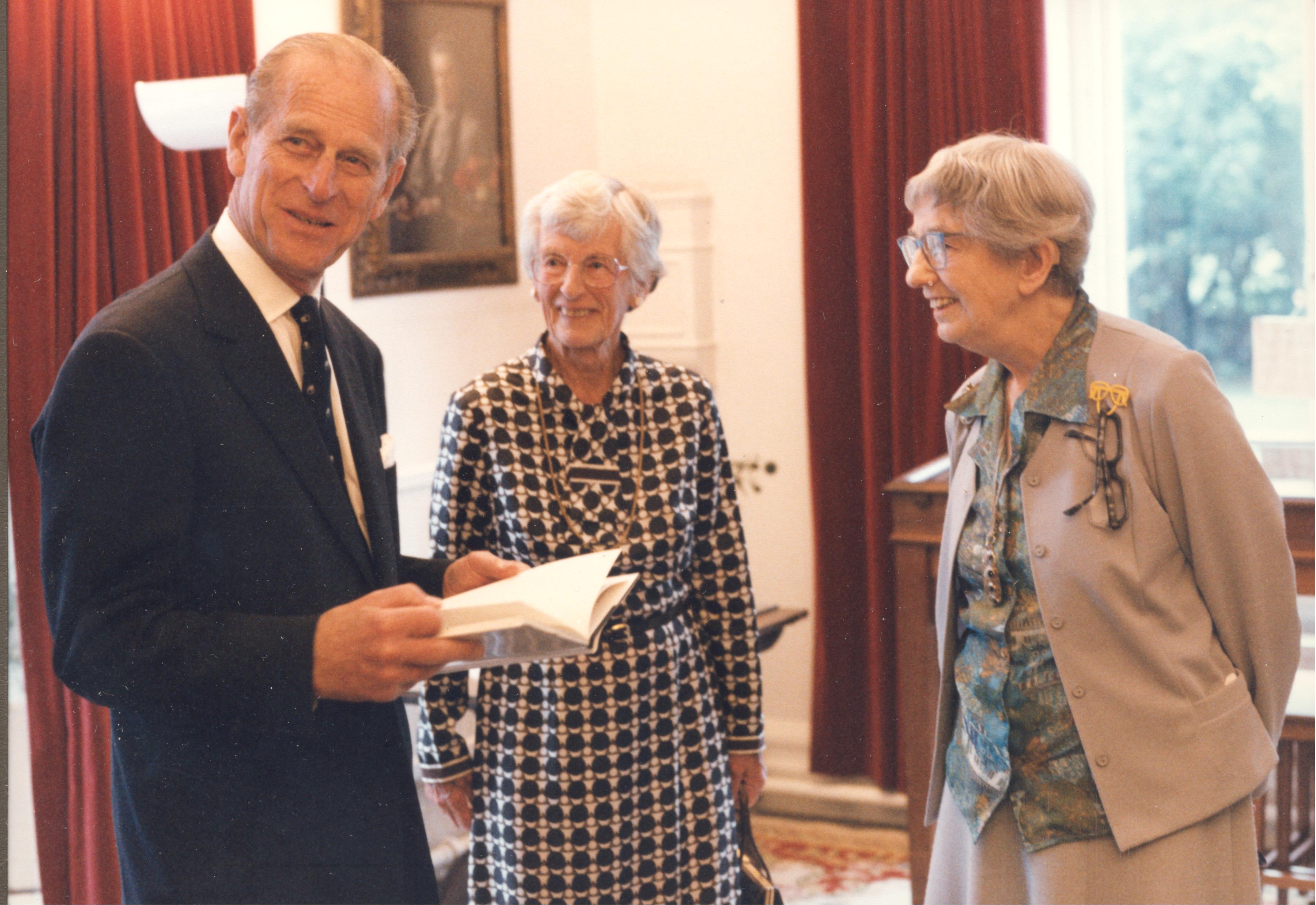 Prince Philip with Former Presidents Anna Bidder and Kate Bertram