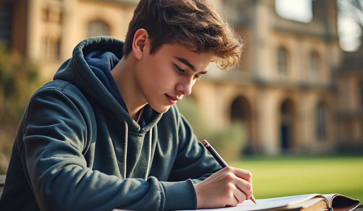 student studying