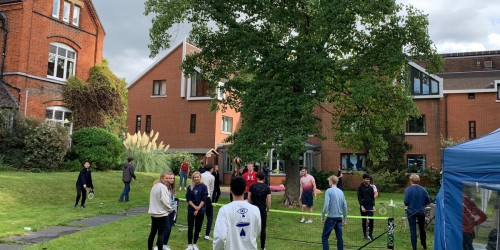 Students on College lawn