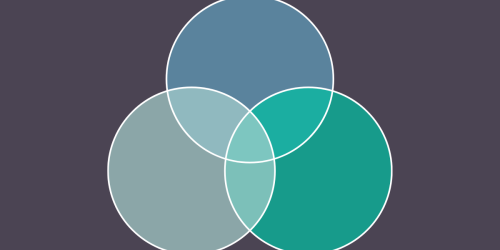 Venn diagram on dark grey background