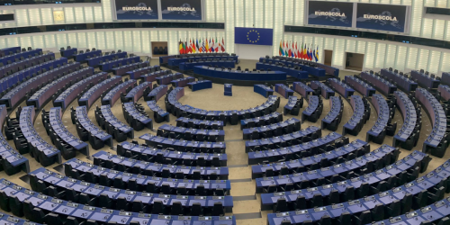 Seats at European parliament in Brussels